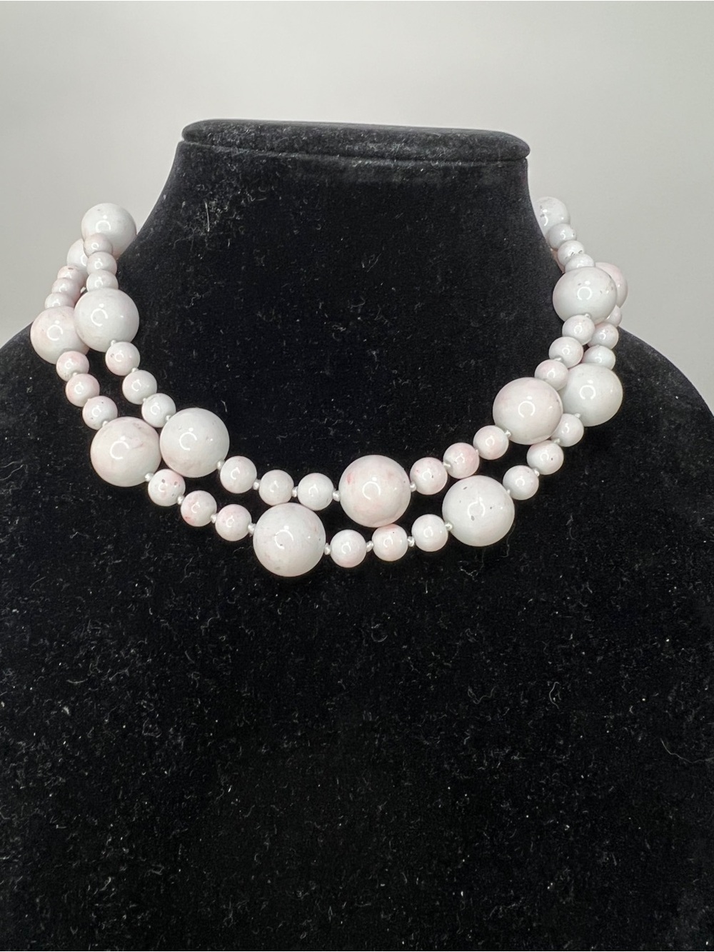 Vintage Milk Glass Necklace